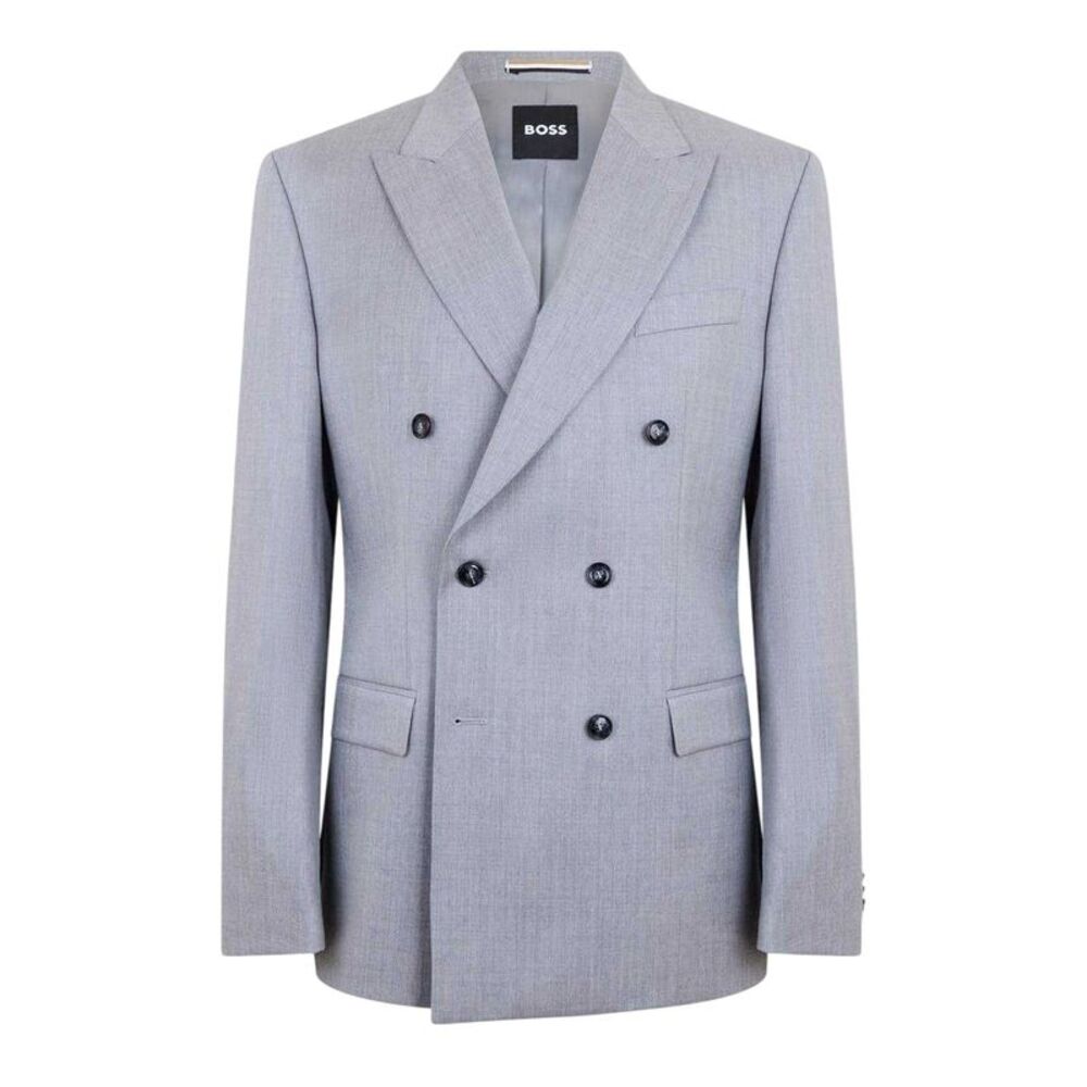 Boss Mens Hutson Woven Flap Pocket Suit Jacket / Medium Grey